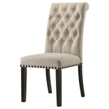 Alana Fabric Upholstered Dining Side Chair Beige (Set of 2) - 107286