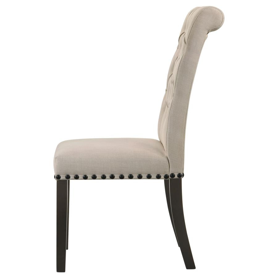 Alana Fabric Upholstered Dining Side Chair Beige (Set of 2) - 107286