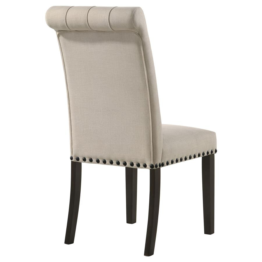 Alana Fabric Upholstered Dining Side Chair Beige (Set of 2) - 107286