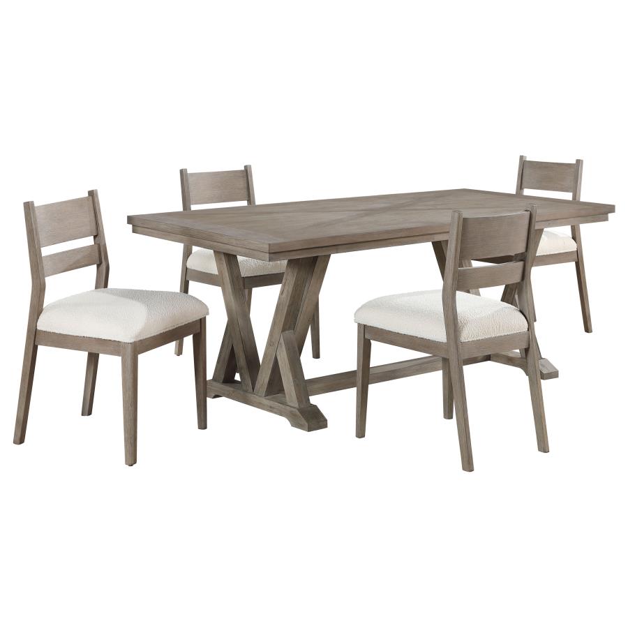 Cornelia 5-piece Rectangular Dining Table Set Coastal Grey - 107441-S5