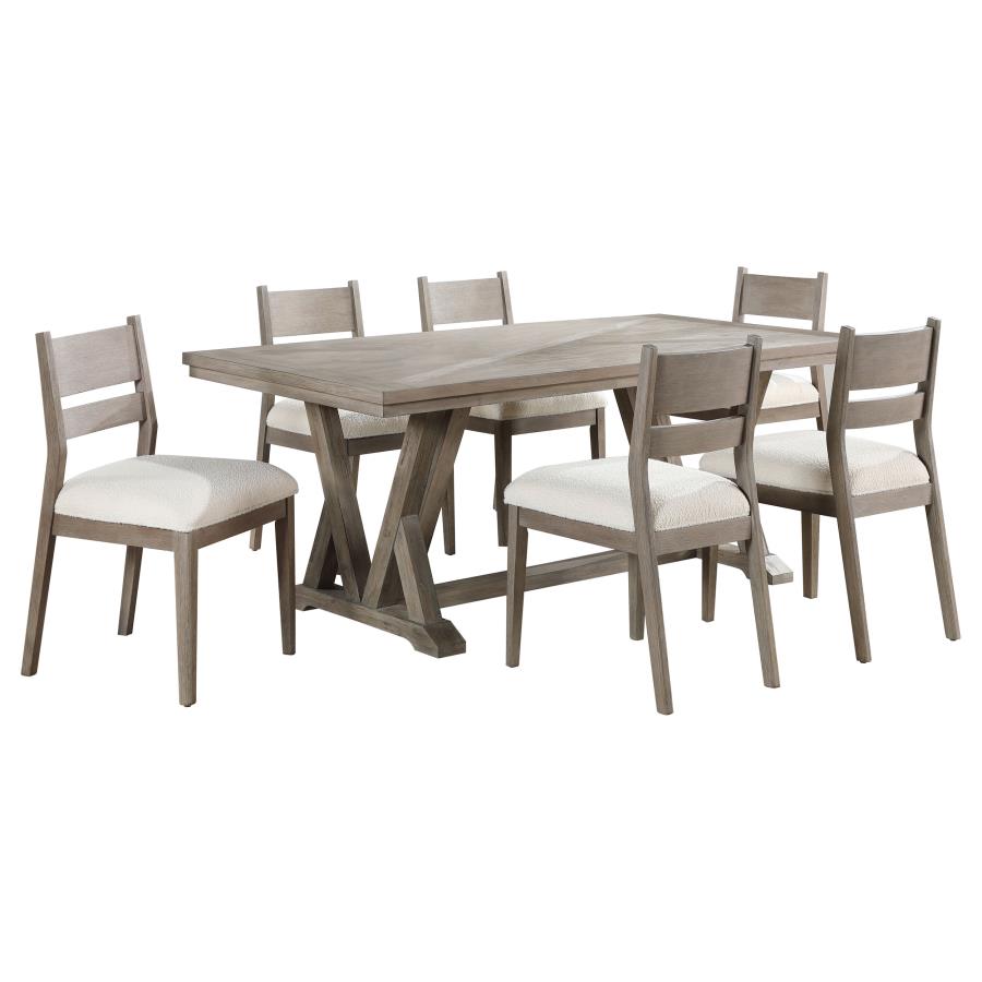 Cornelia 7-piece Rectangular Dining Table Set Coastal Grey - 107441-S7