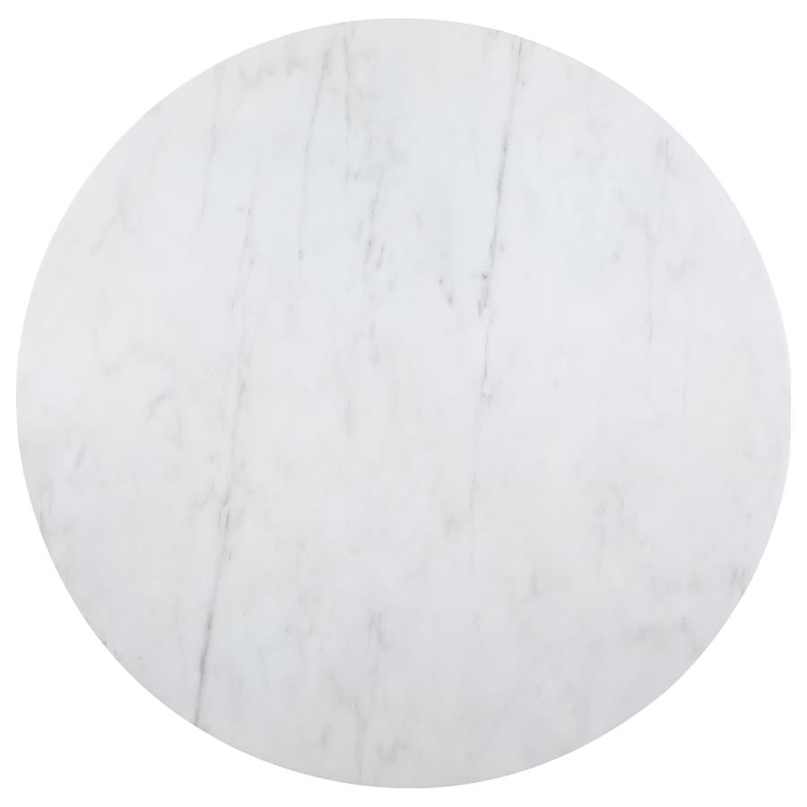 Ambrose Round 50-inch Marble Top Dining Table Brushed Gold - 107600