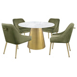Ambrose Round 50-inch Marble Top Dining Table Brushed Gold - 107600