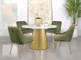 Ambrose Round 50-inch Marble Top Dining Table Brushed Gold - 107600