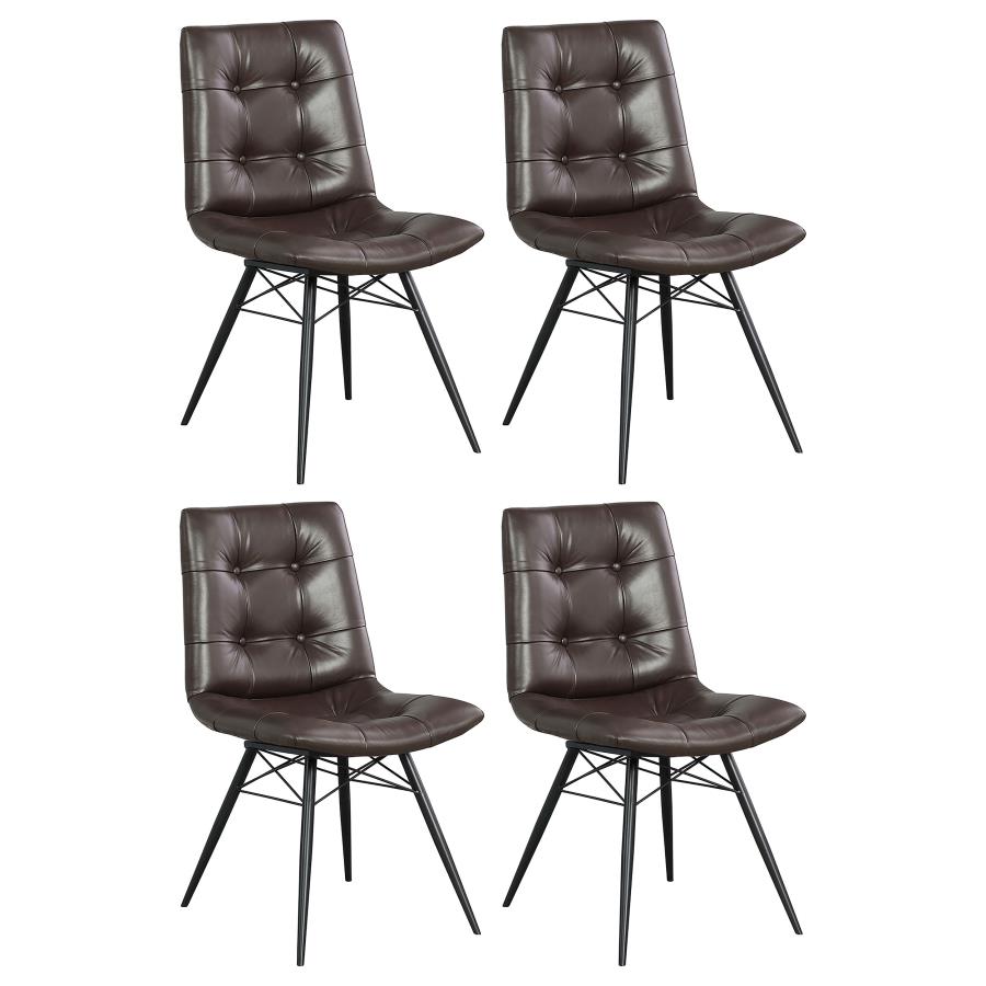 Aiken Upholstered Dining Side Chair Brown (Set of 4) - 107853