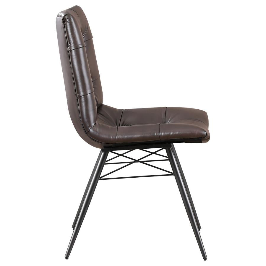 Aiken Upholstered Dining Side Chair Brown (Set of 4) - 107853