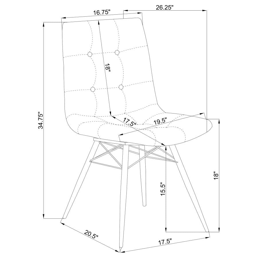 Aiken Upholstered Dining Side Chair Brown (Set of 4) - 107853
