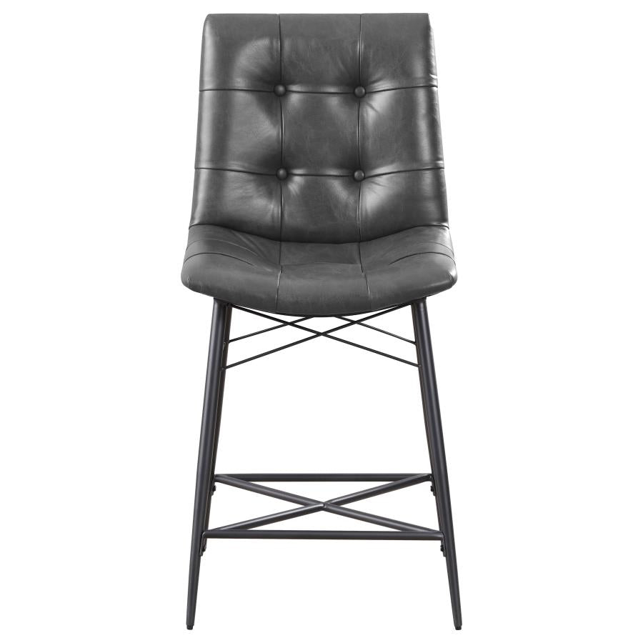 Aiken Upholstered Tufted Counter Chair Charcoal (Set of 2) - 107859