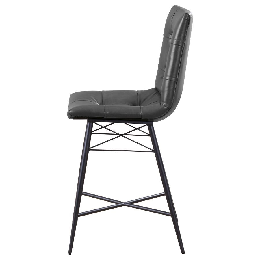 Aiken Upholstered Tufted Counter Chair Charcoal (Set of 2) - 107859