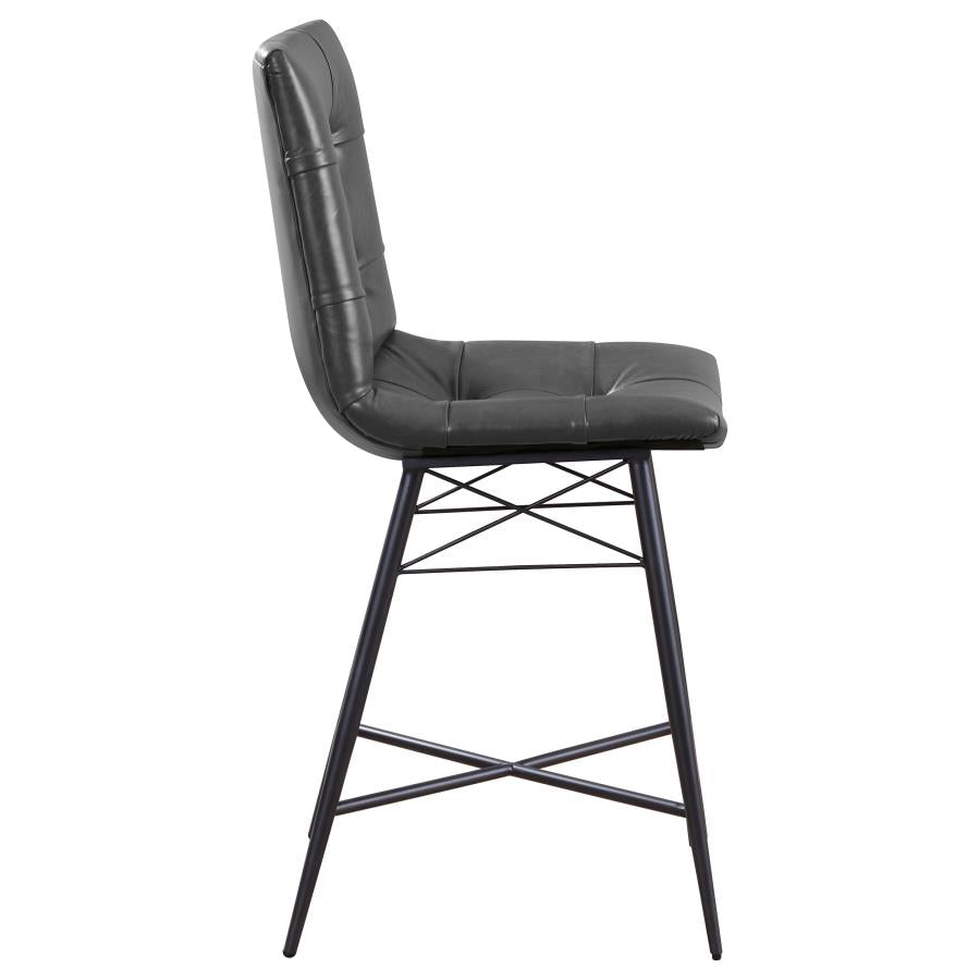 Aiken Upholstered Tufted Counter Chair Charcoal (Set of 2) - 107859