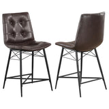 Aiken Upholstered Tufted Counter Chair Brown (Set of 2) - 107860