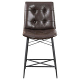 Aiken Upholstered Tufted Counter Chair Brown (Set of 2) - 107860
