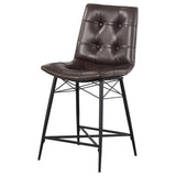 Aiken Upholstered Tufted Counter Chair Brown (Set of 2) - 107860