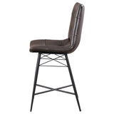 Aiken Upholstered Tufted Counter Chair Brown (Set of 2) - 107860