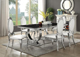 Antoine Rectangular 95-inch Glass Top Dining Table Black - 107871