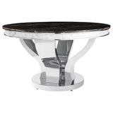 Anchorage Round 51-inch Glass Top Dining Table Chrome - 107891