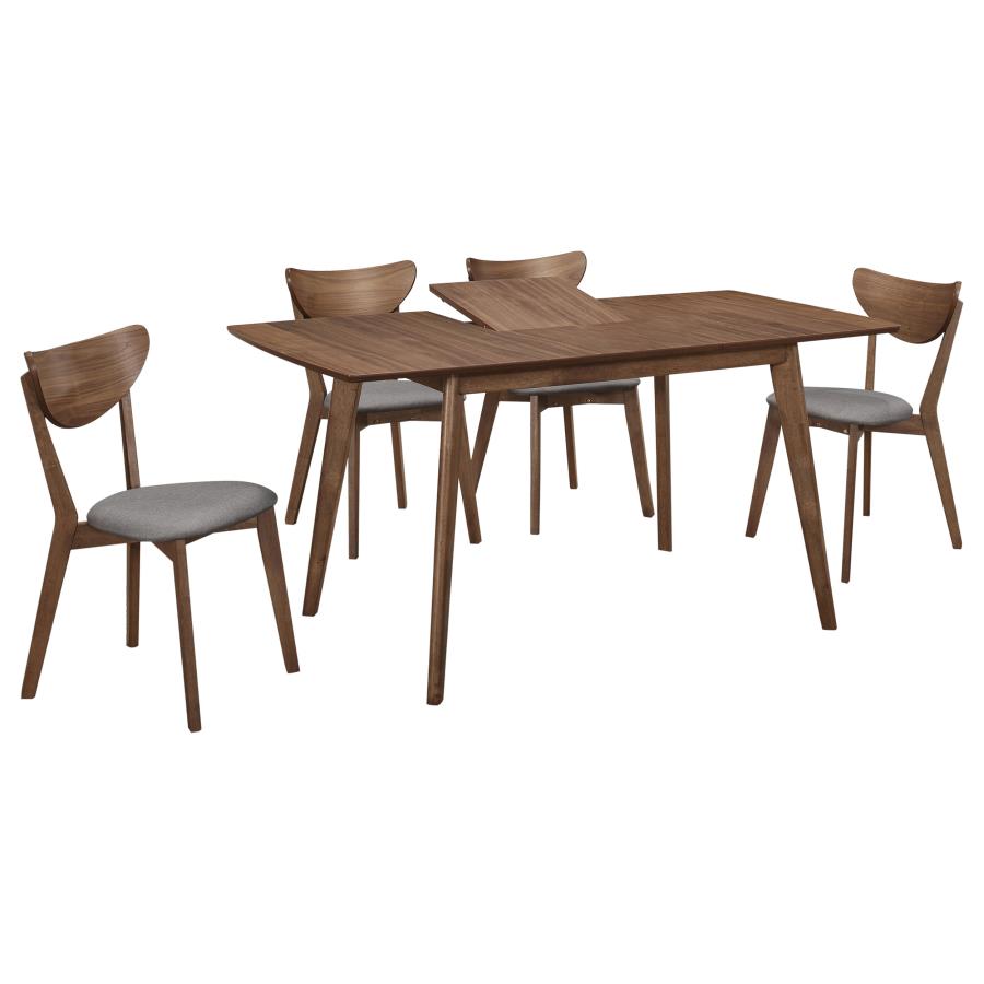 Alfredo 5-piece Butterfly Leaf Dining Set Natural Walnut - 108080-S5