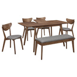 Alfredo 6-piece Butterfly Leaf Dining Set Natural Walnut - 108080-S6