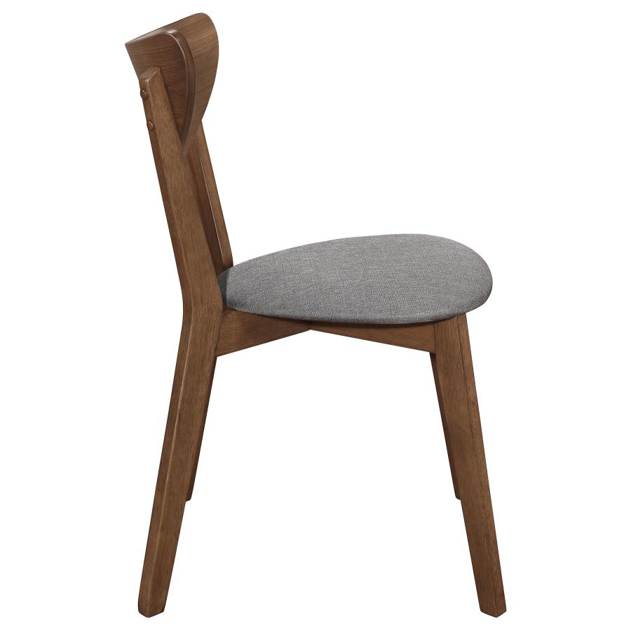 Alfredo Dining Side Chair Grey and Natural Walnut (Set of 2) - 108082