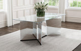 Emery 76-inch Rectangular Mirrored Dining Table Silver - 108091