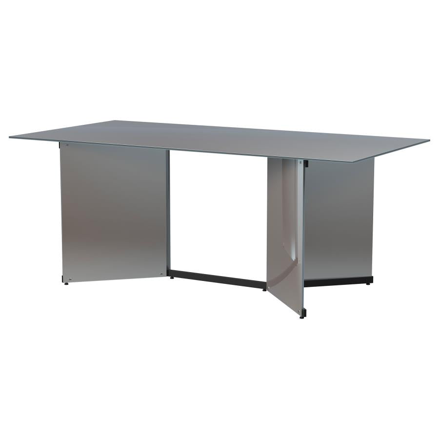 Emery 76-inch Rectangular Mirrored Dining Table Silver - 108091