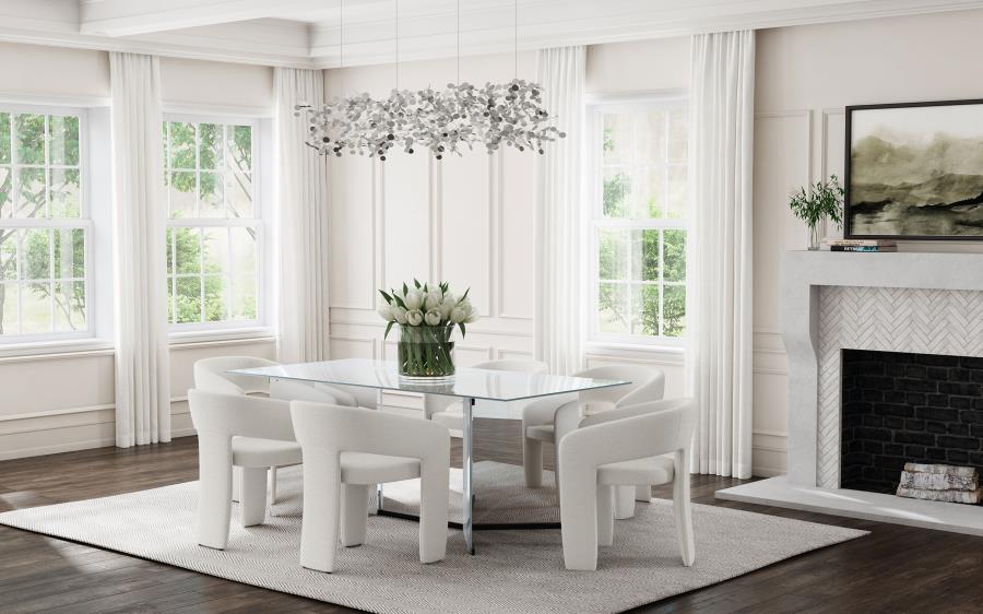 Emery 76-inch Rectangular Mirrored Dining Table Silver - 108091