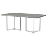 Sterling 72-inch Rectangular Dining Table Grey Faux Marble - 108121