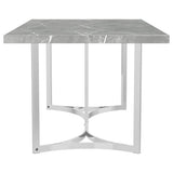 Sterling 72-inch Rectangular Dining Table Grey Faux Marble - 108121