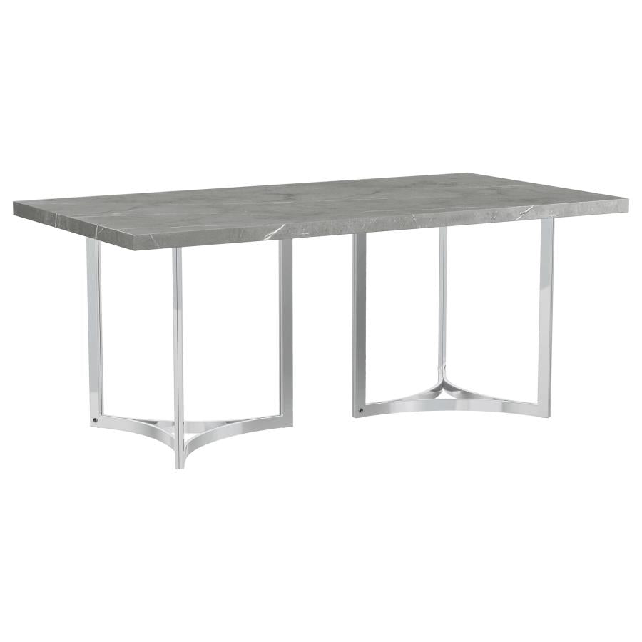 Sterling 72-inch Rectangular Dining Table Grey Faux Marble - 108121