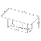 Sterling 72-inch Rectangular Dining Table Grey Faux Marble - 108121