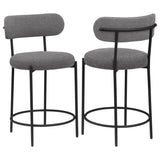 Viola Boucle Upholstered Counter Chair Grey (Set of 2) - 108198
