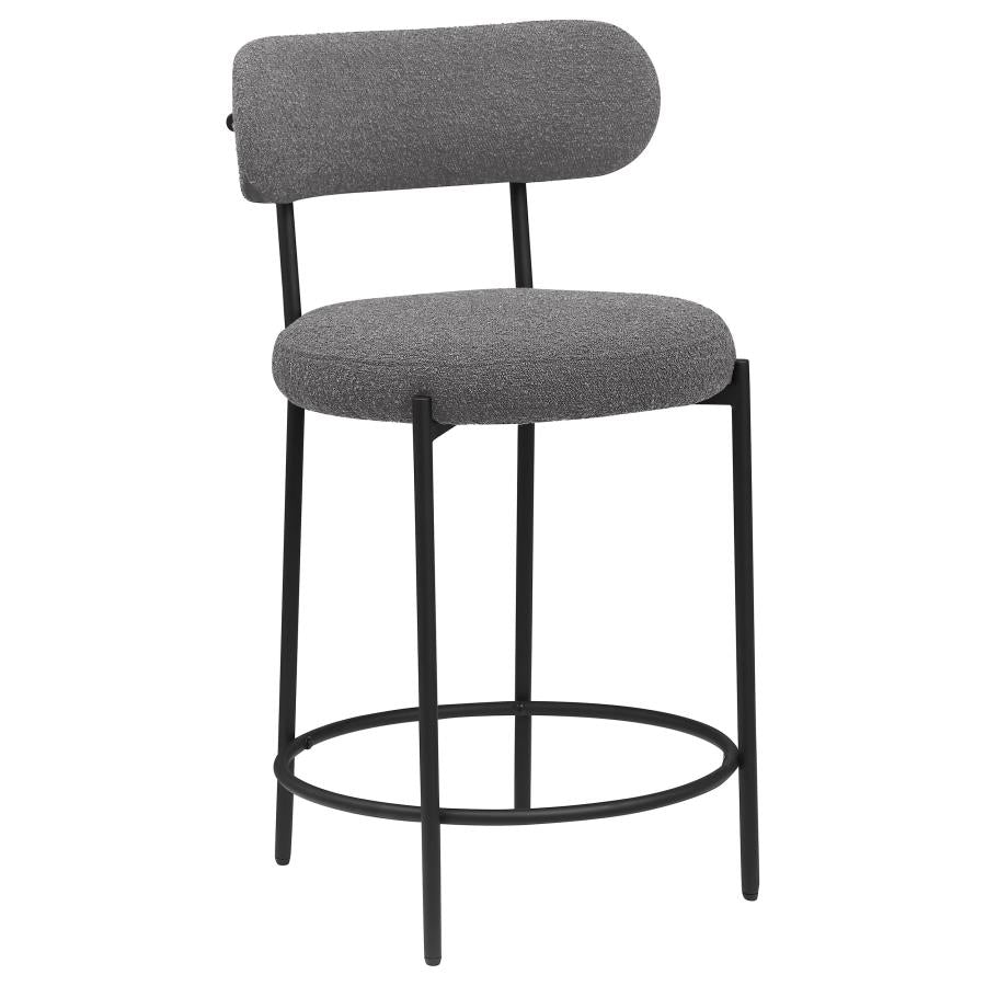 Viola Boucle Upholstered Counter Chair Grey (Set of 2) - 108198