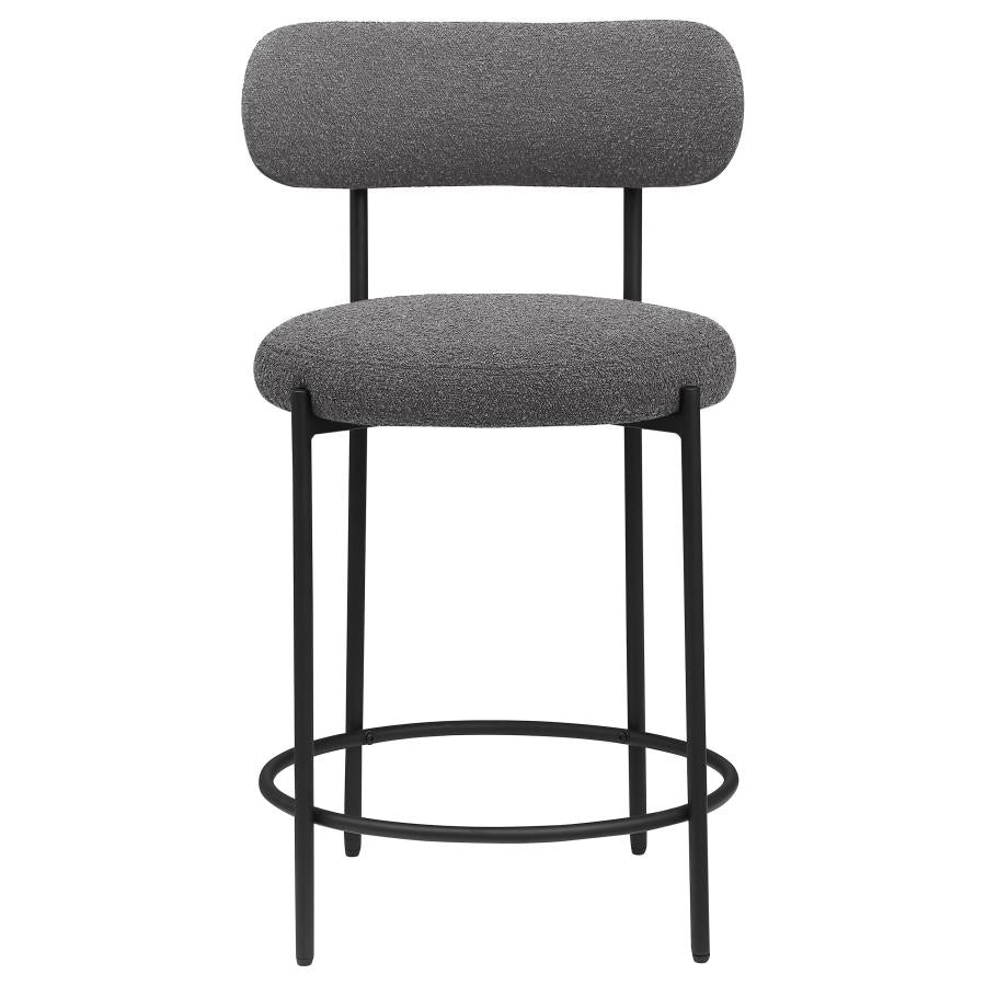 Viola Boucle Upholstered Counter Chair Grey (Set of 2) - 108198