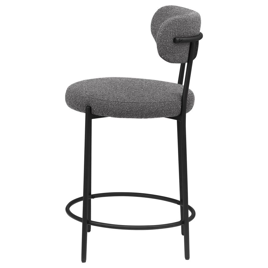 Viola Boucle Upholstered Counter Chair Grey (Set of 2) - 108198