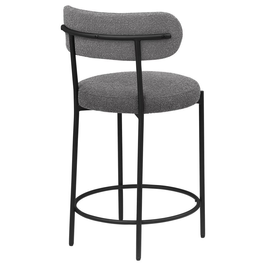 Viola Boucle Upholstered Counter Chair Grey (Set of 2) - 108198