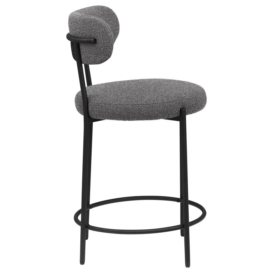 Viola Boucle Upholstered Counter Chair Grey (Set of 2) - 108198