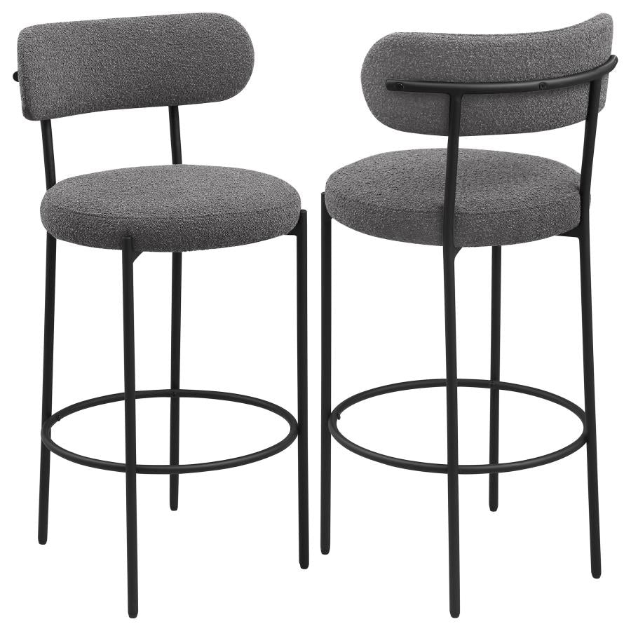 Viola Boucle Upholstered Bar Chair Grey (Set of 2) - 108199