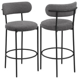 Viola Boucle Upholstered Bar Chair Grey (Set of 2) - 108199