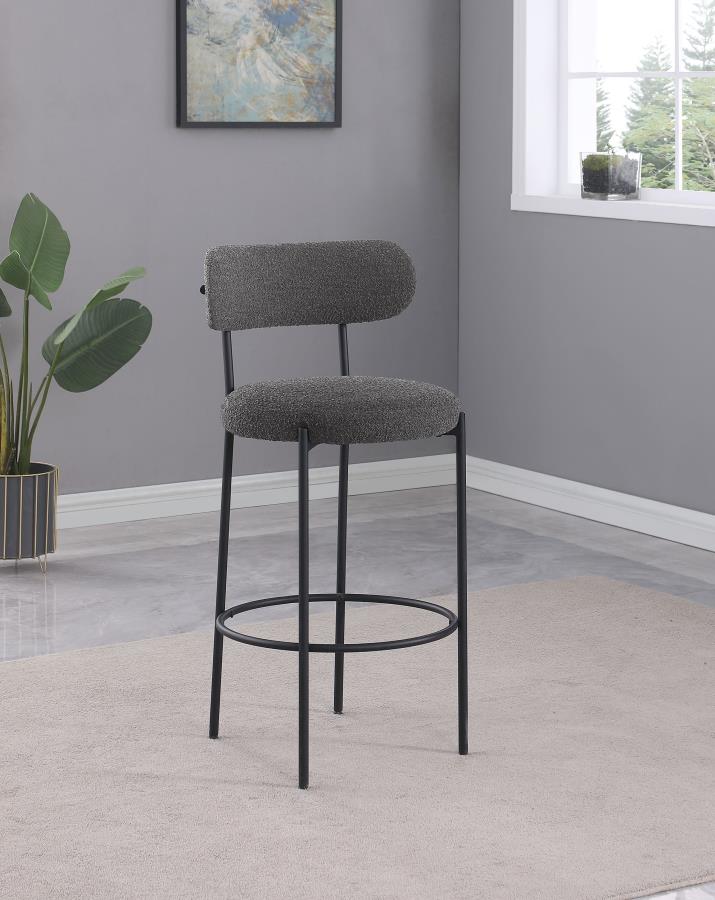Viola Boucle Upholstered Bar Chair Grey (Set of 2) - 108199