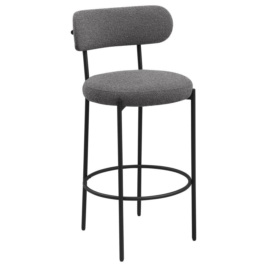 Viola Boucle Upholstered Bar Chair Grey (Set of 2) - 108199