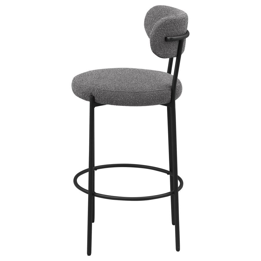 Viola Boucle Upholstered Bar Chair Grey (Set of 2) - 108199
