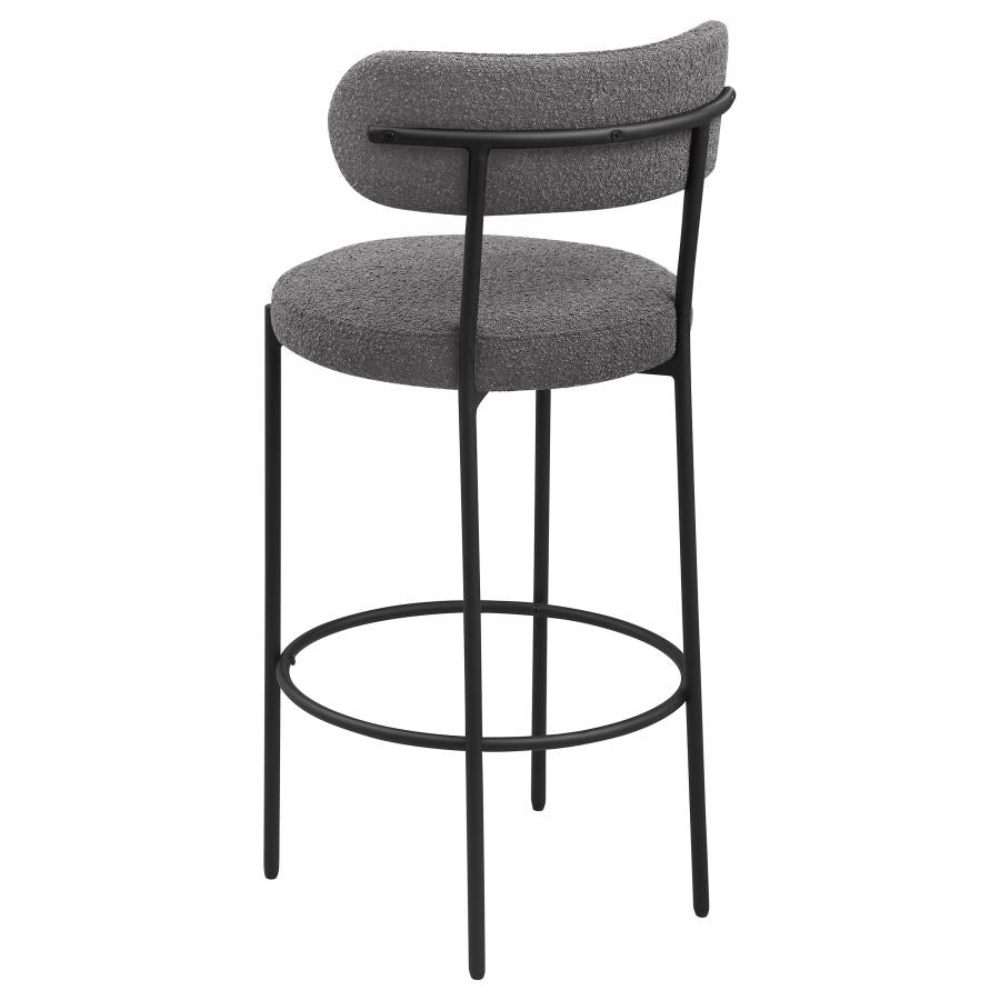 Viola Boucle Upholstered Bar Chair Grey (Set of 2) - 108199