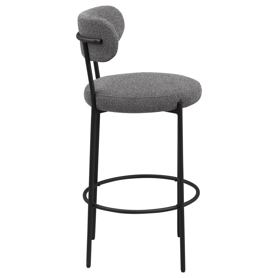 Viola Boucle Upholstered Bar Chair Grey (Set of 2) - 108199