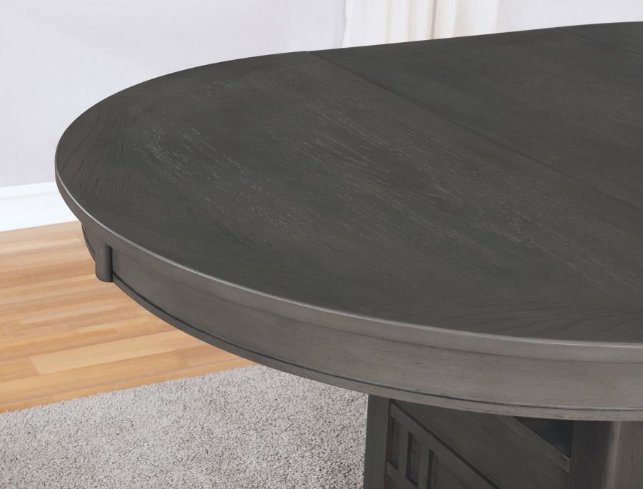 Lavon 5-piece Oval Extension Leaf Dining Set Medium Grey - 108211-S5