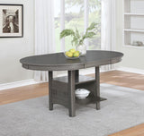 Lavon Oval 60-inch Extension Leaf Dining Table Medium Grey - 108211