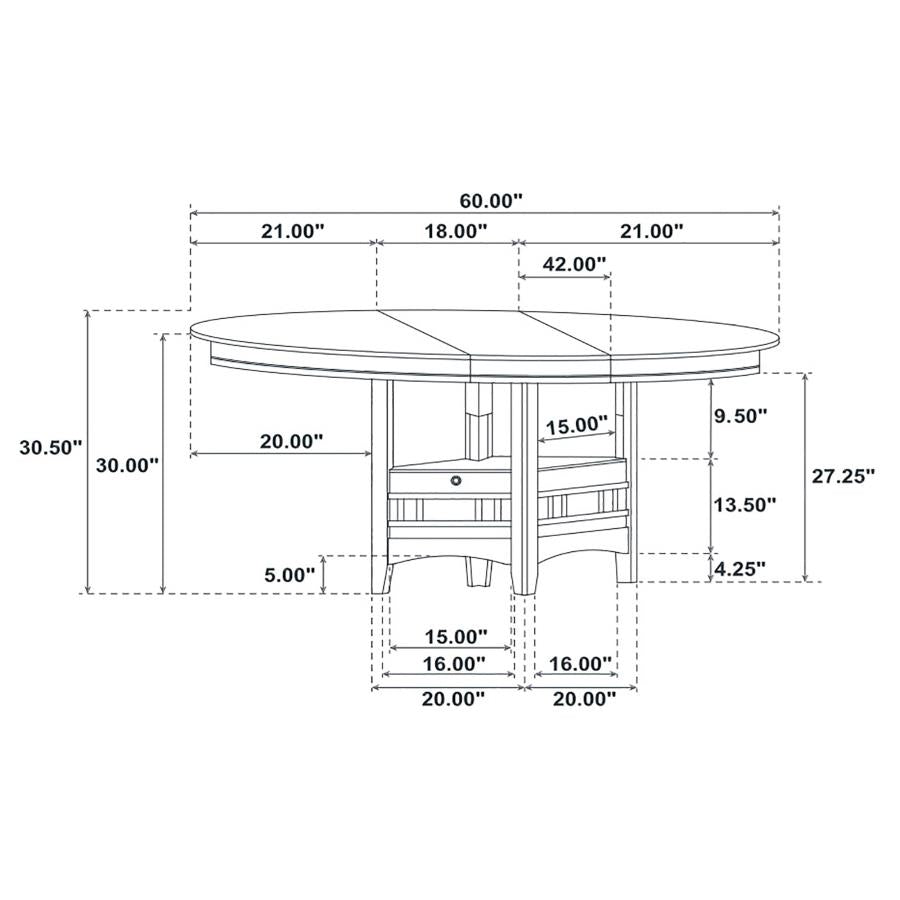 Lavon Oval 60-inch Extension Leaf Dining Table Medium Grey - 108211