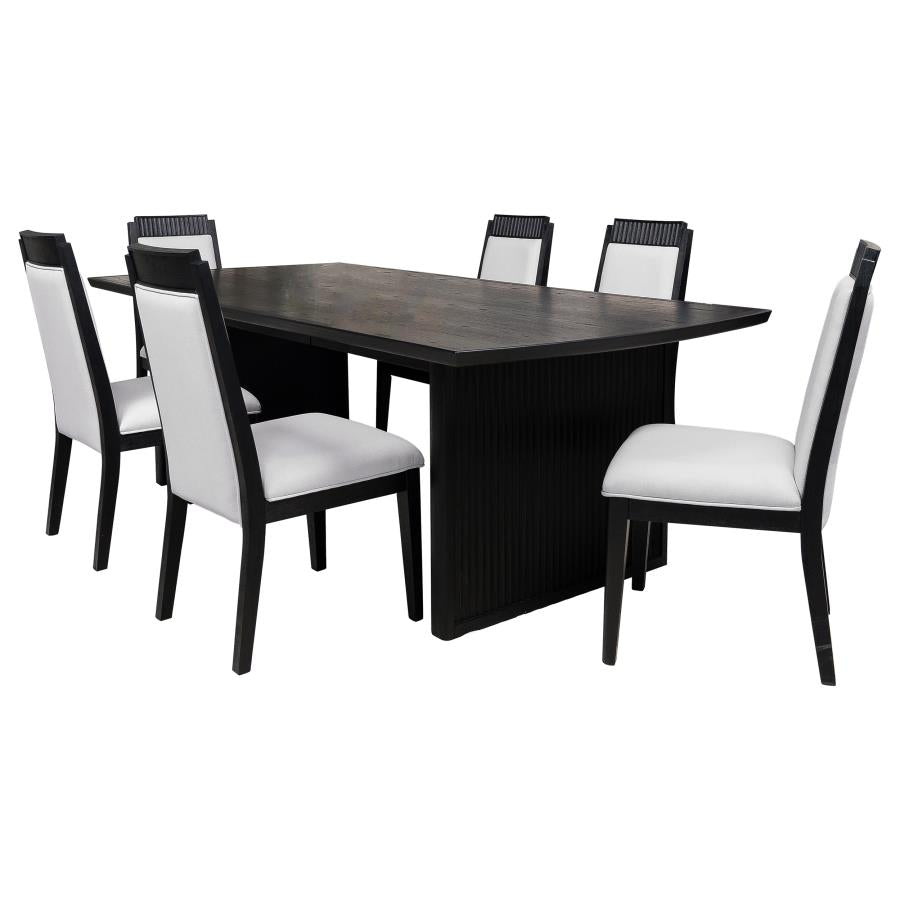 Brookmead 7-piece Extension Leaf Dining Table Set Black - 108231-S7