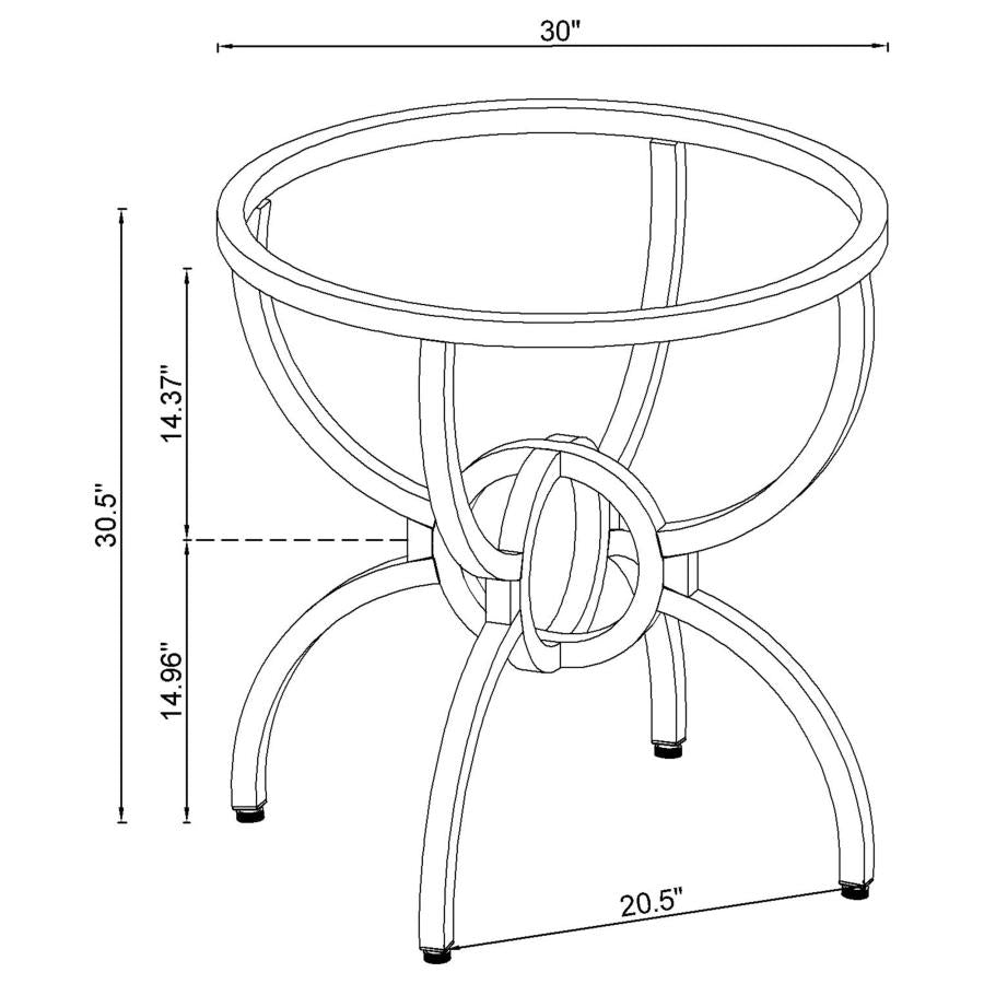 Aviano Round Metal Dining Table Base Gunmetal - 108291
