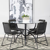 Aviano Round Metal Dining Table Base Gunmetal - 108291