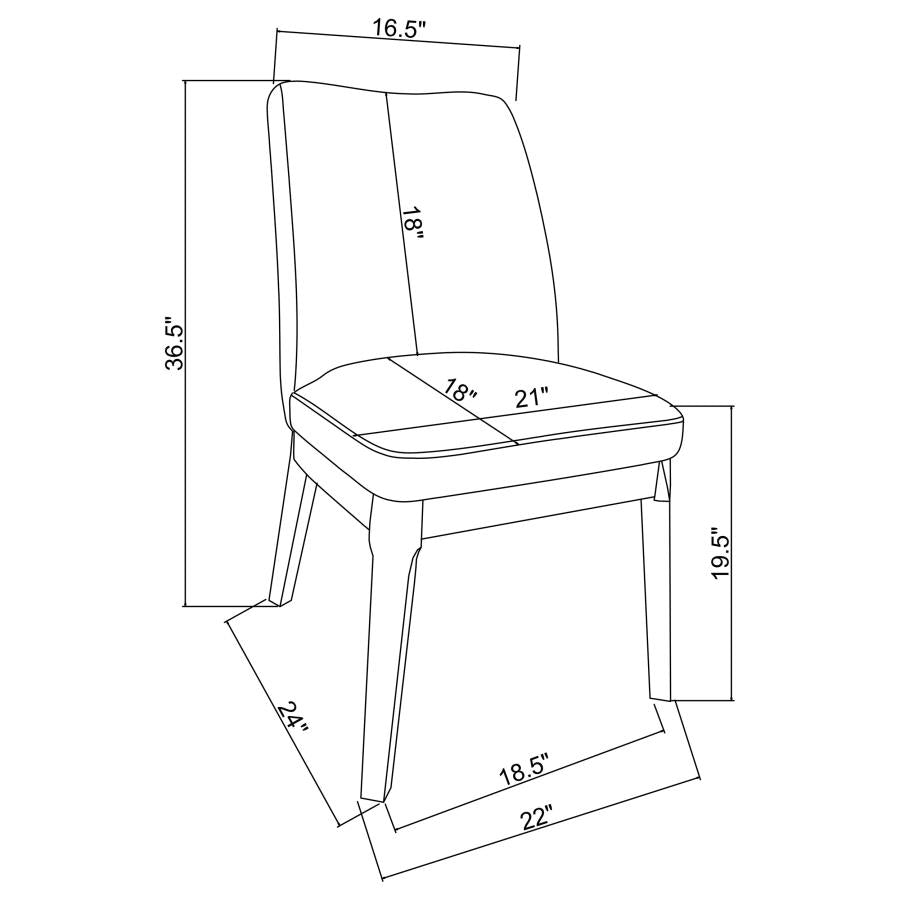 Carissa Upholstered Dining Side Chair Beige (Set of 2) - 108302